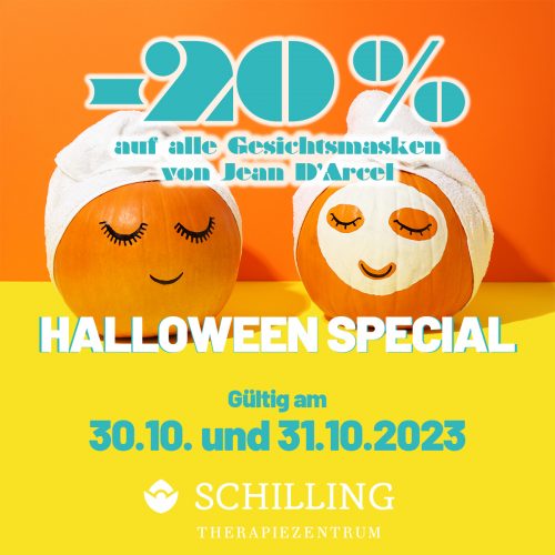 Schilling Therapiezentrum, -20 Prozent auf alle Gesichtsmasken von Jean D'Arcel, Halloween Special vom 30.10 bis 31.10.2023