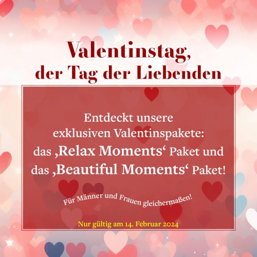 SchillingTherapie-Valentin-2024, Vorchau für Valentinspaket mit Relax Moments Paket und Beautiful Moments Paket